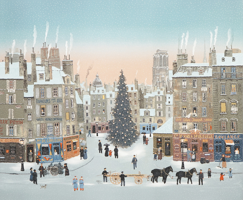 ミッシェル・ドラクロワの絵画作品　タイトルは、メリークリスマス